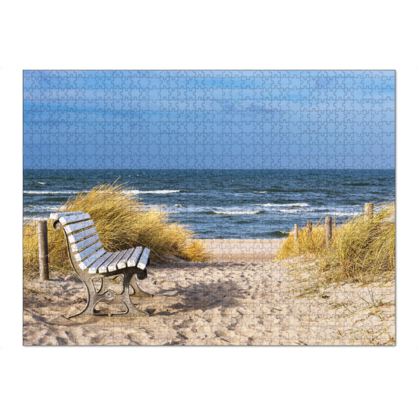 Puzzle Ravensburger "Sitzbank am Meer" artboxONE - Natur,Reise,Reise / Strand und Meer