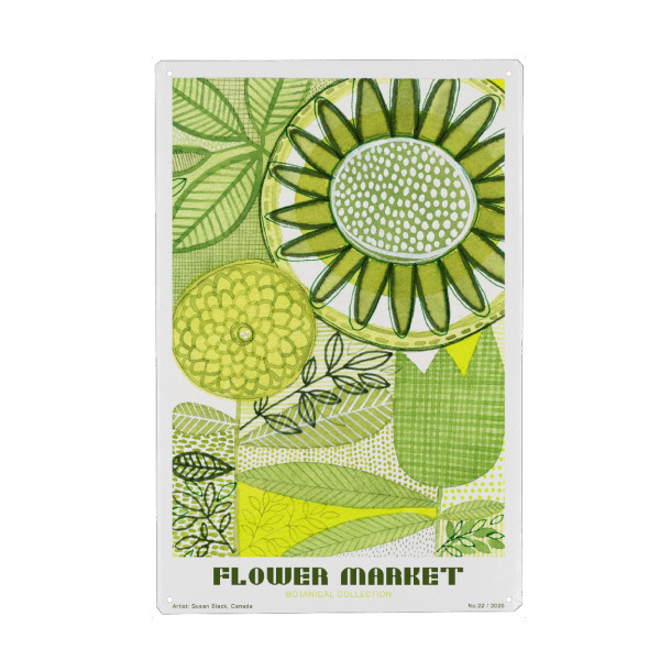 Metall Poster "Susan Black - Flower Market Lemon" artboxONE - Typografie,Natur,Floral