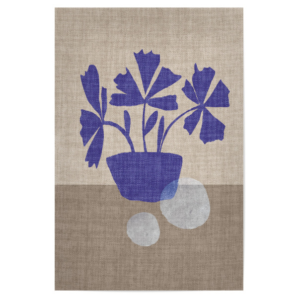 Poster 30x20 cm "LINEN - BLUE FLOWER GABY" artboxONE - Abstrakt - Japandi,Modern,Art,Ibiza,Kunstdruck,Geschenk,Einrichtung,Abstrakt,Kunst