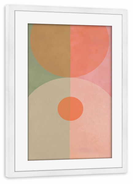 Poster mit Rahmen weiß "MODERN ART - CHURCH ORANGE" artboxONE - Abstrakt - Japandi,Modern,Art,Ibiza,Kunstdruck,Geschenk,Einrichtung,Abstrakt,Kunst