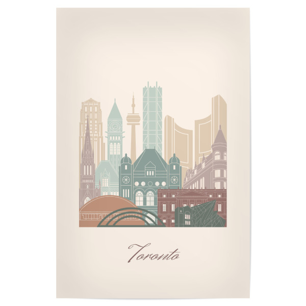 Poster 30x20 cm "Skyline von Toronto in Salbeigrün" artboxONE - Städte,Reise,Architektur,Kartografie