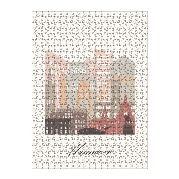 artboxONE Puzzle "Hannover Skyline in Terrakotta" artboxONE - Städte,Reise,Architektur,Kartografie