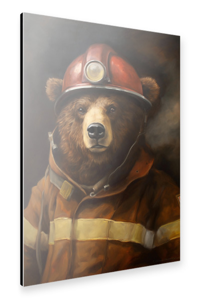 Alu-Dibond "Feuerwehr Bär" 30x20 cm artboxONE