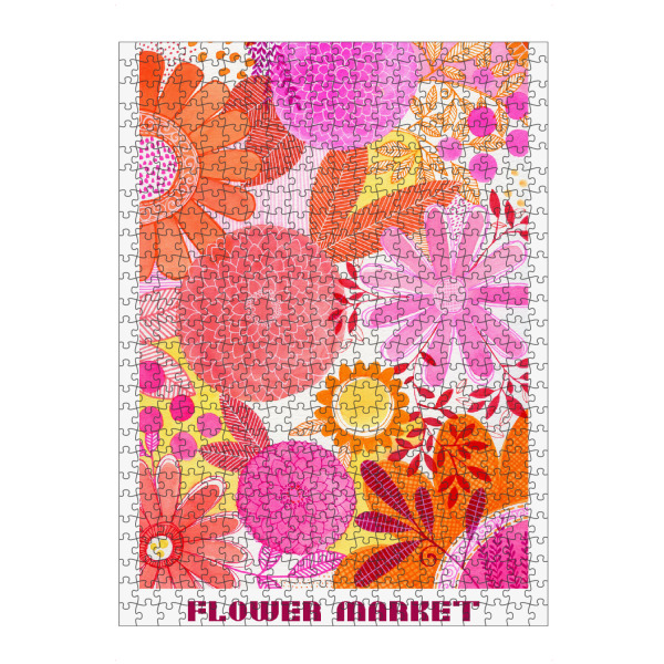 Puzzle Ravensburger "Susan Black - Flower Market pink" artboxONE - Typografie,Natur,Floral
