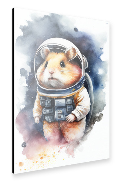 Alu-Dibond "Raumanzug-Hamster" 30x20 cm artboxONE