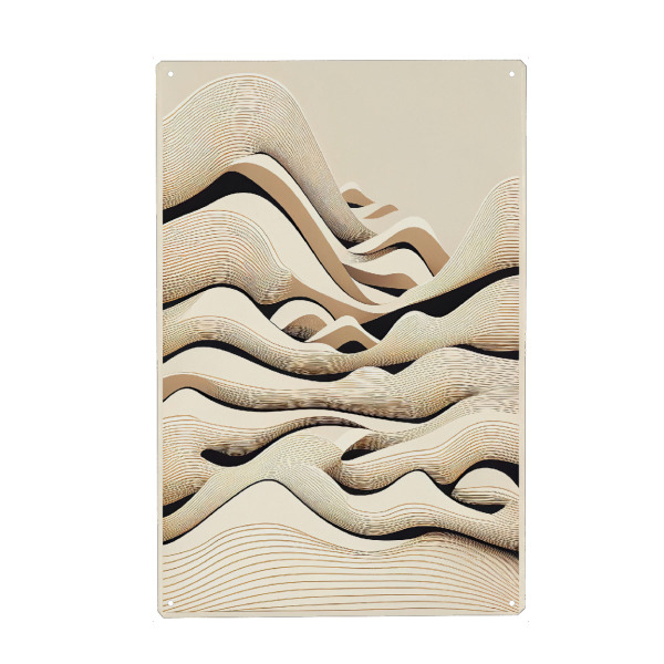 Holzbild "Minimale beige Wellen" artboxONE - Abstrakt - Abstrakt,Kunst,Zeichnung,Flüssigkeit,Linien,Minimal,Malerei,Muster,Bleistift,Wellen,Wunderlich