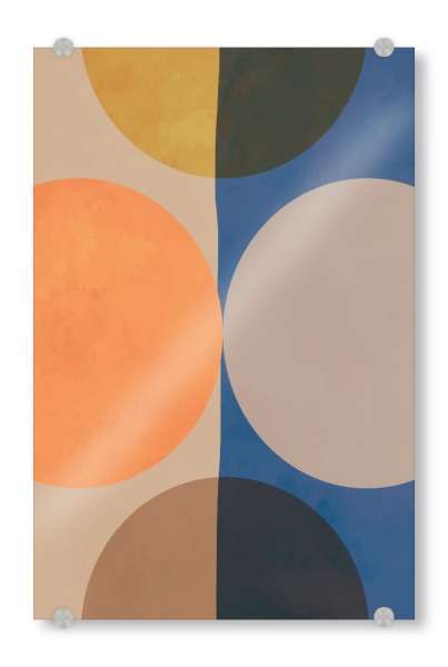 Acrylglasbild "BLUE ORANGE ART FIFTH" artboxONE - Abstrakt - Japandi,Modern,Art,Ibiza,Kunstdruck,Geschenk,Einrichtung,Abstrakt,Kunst