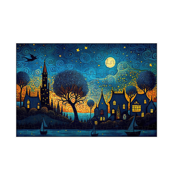 artboxONE Puzzle "Skyline der Stadt bei Nacht" artboxONE - Städte,Abstrakt