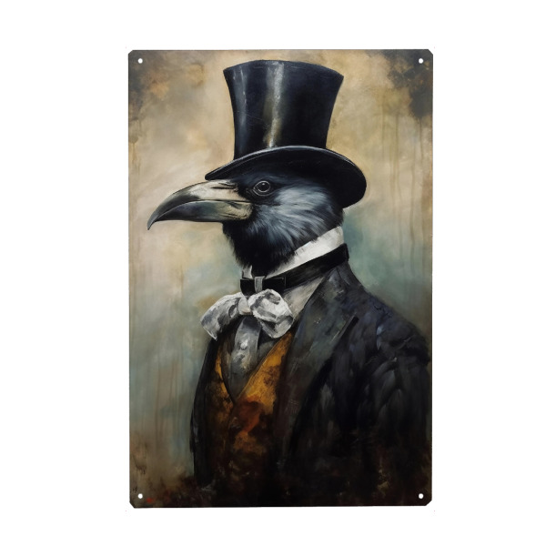 Metall Poster "Herr Rabe" artboxONE - Tiere