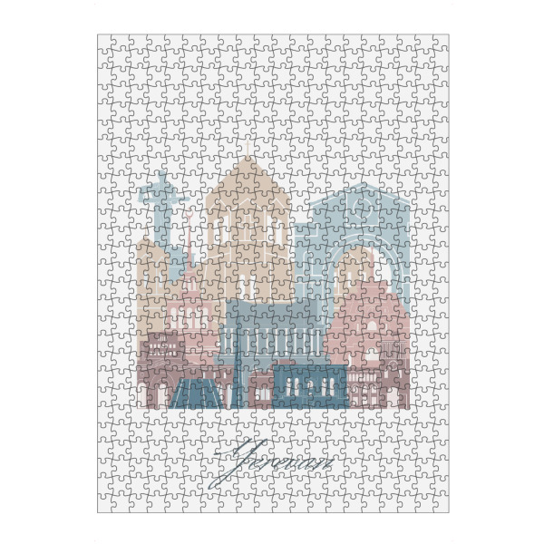 Puzzle Ravensburger "Skyline von Eriwan in Erdtönen" artboxONE - Städte,Reise,Architektur,Kartografie
