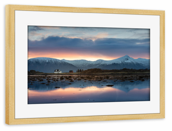 Poster mit Rahmen kiefer "Sonnenaufgang Norwegen" artboxONE - Natur,Reise