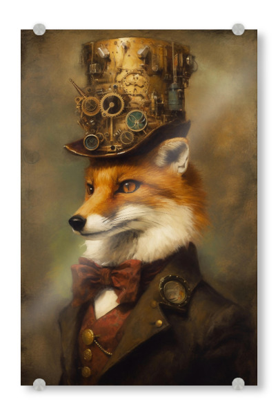 Acrylglasbild "Steampunk Fuchs" artboxONE - Tiere