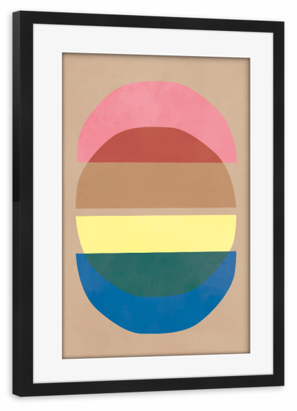 Poster mit Rahmen schwarz "BLUE YELLOW PINK ART - FRIST" artboxONE - Abstrakt