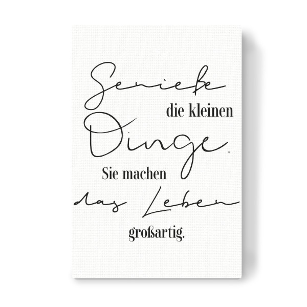 Leinwandbild "Kleine großartige Dinge" artboxONE - Typografie,Schwarzweiß,Für Mama