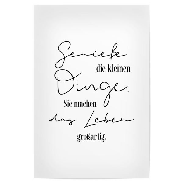 Poster "Kleine großartige Dinge" artboxONE - Typografie,Schwarzweiß,Für Mama