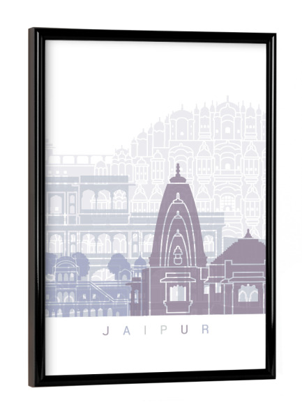 Poster mit schwarzem Rahmen "JAIPUR-SKYLINE-PASTELL" artboxONE - Städte,Architektur