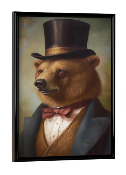 Poster mit schwarzem Rahmen "Viktorianischer Bär" artboxONE - Tiere,Lustig