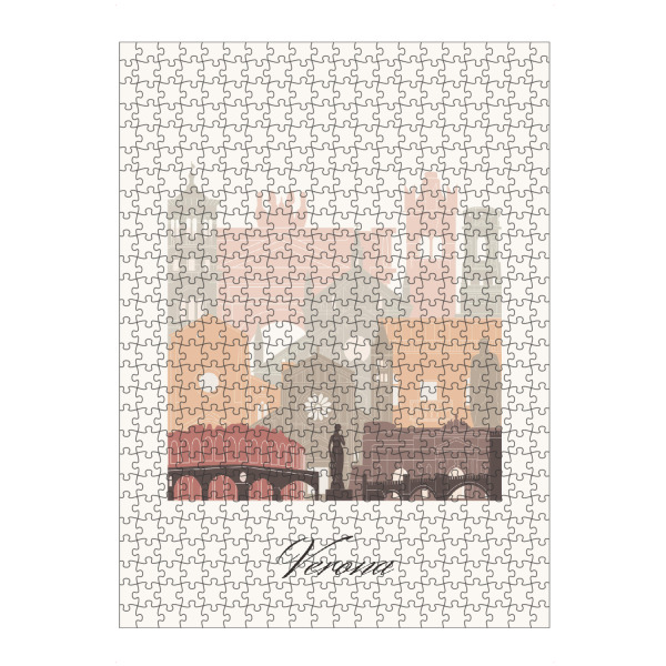 artboxONE Puzzle "Verona Skyline Terrakotta-Stil" artboxONE - Städte,Reise,Architektur,Kartografie