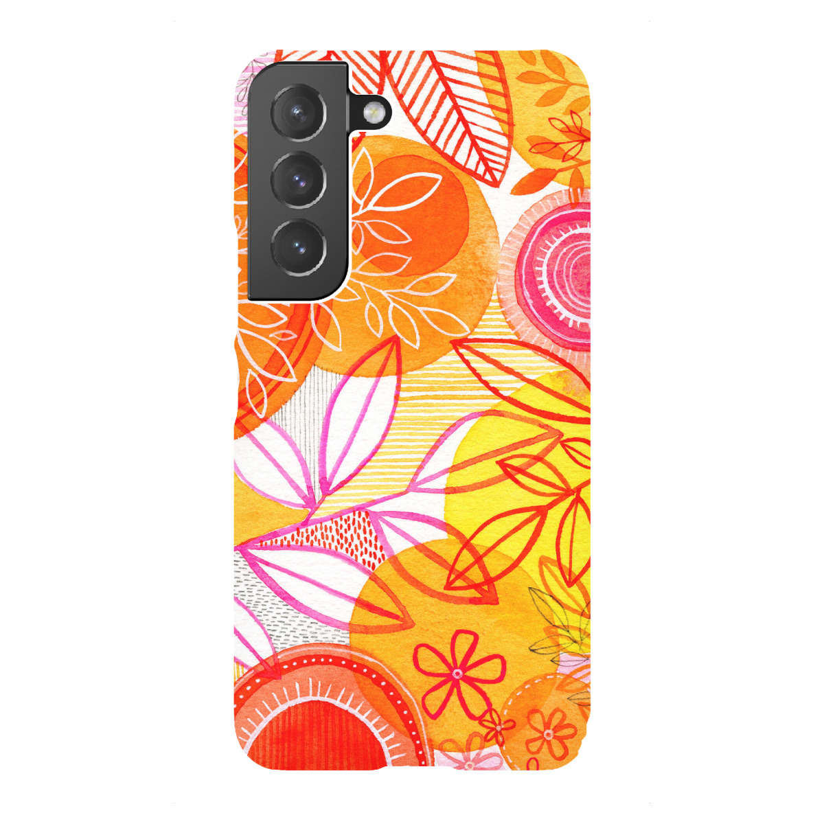 Samsung Galaxy "Susan Black - Botanical orange" Premium-Case Handyhülle artboxONE