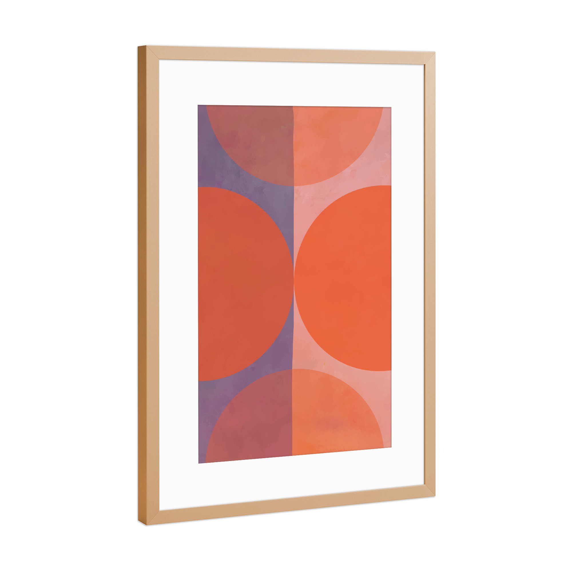 Poster mit Rahmen Kupfer "MODERN ART - RED ORANGE" artboxONE - Abstrakt - Japandi,Modern,Art,Ibiza,Kunstdruck,Geschenk,Einrichtung,Abstrakt,Kunst