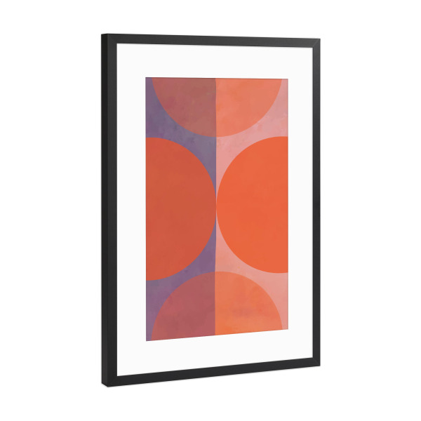 Poster mit Rahmen Schwarz (Metallic) "MODERN ART - RED ORANGE" artboxONE - Abstrakt