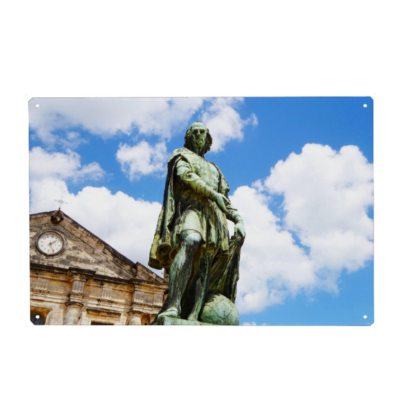 Metall Poster "Kolumbus-Statue, Kuba" artboxONE - Reise,Architektur,Reise / Länder