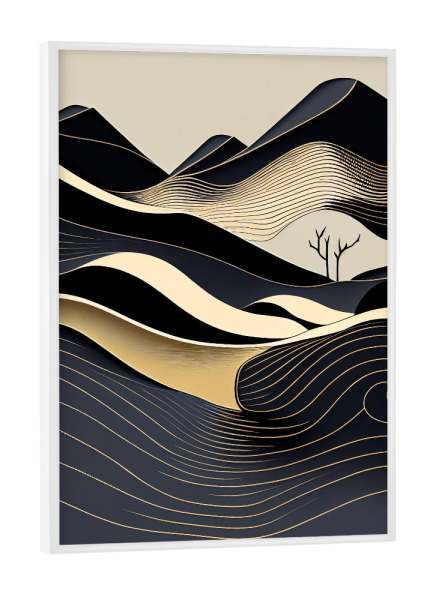 Poster mit weißem Rahmen "Abstrakte Sanddünen" artboxONE - Abstrakt