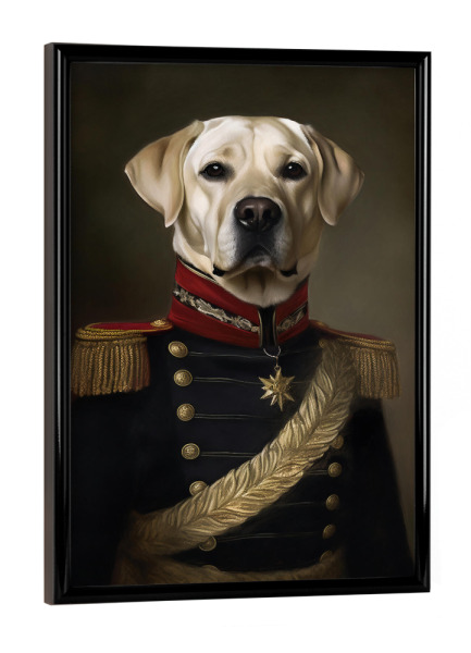 Poster mit schwarzem Rahmen "General Labrador" artboxONE - Tiere