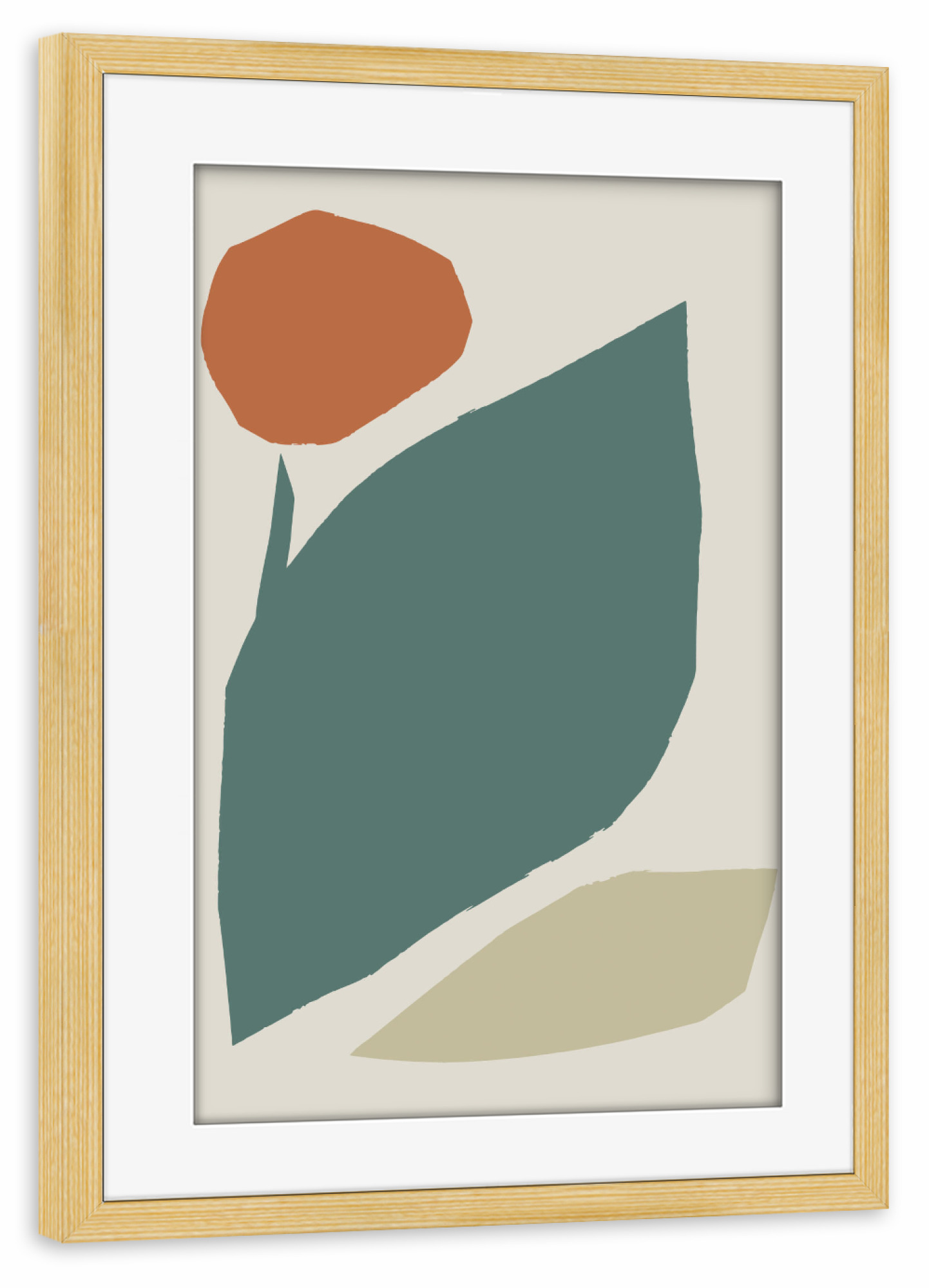 Poster mit Rahmen kiefer "MODERN ART - TERRA KOMA" artboxONE - Abstrakt - Japandi,Modern,Art,Ibiza,Kunstdruck,Geschenk,Einrichtung,Abstrakt,Kunst