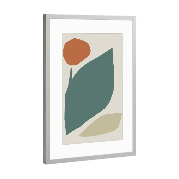 Poster mit Rahmen Silber "MODERN ART - TERRA KOMA" artboxONE - Abstrakt - Japandi,Modern,Art,Ibiza,Kunstdruck,Geschenk,Einrichtung,Abstrakt,Kunst