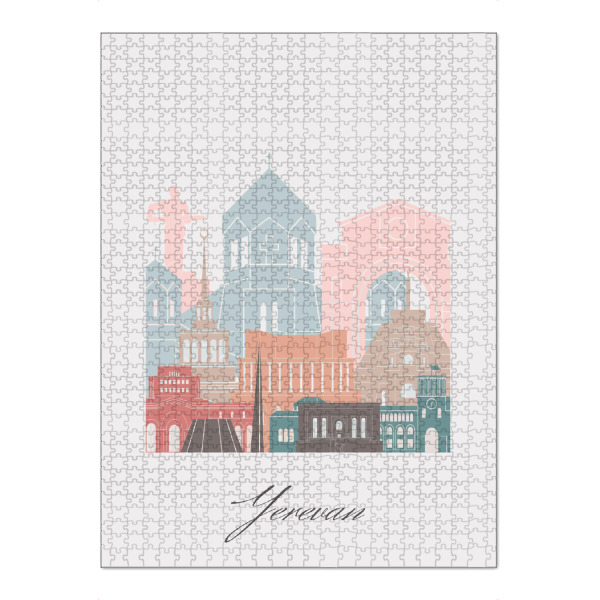 Puzzle Ravensburger "Yerevan skyline pastel style" artboxONE - Städte,Reise,Architektur,Kartografie