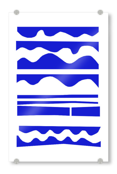 Acrylglasbild "Cut out waves" artboxONE - Abstrakt - Waves,Wellen,Paperart,Cut out,Abstrakt,Blau,Modern,Maritim,Wohnzimmer