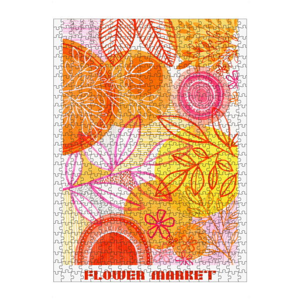 Puzzle Ravensburger "Susan Black - Flower Market Orange" artboxONE - Typografie,Natur,Floral