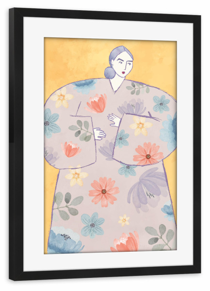 Poster mit Rahmen schwarz "Thinking Sofia - handmade" artboxONE - Für Mama - Modern,Art,Einrichtung,Abstrakt,Kunst,Handmade,Malerei,Aquarell,Frau