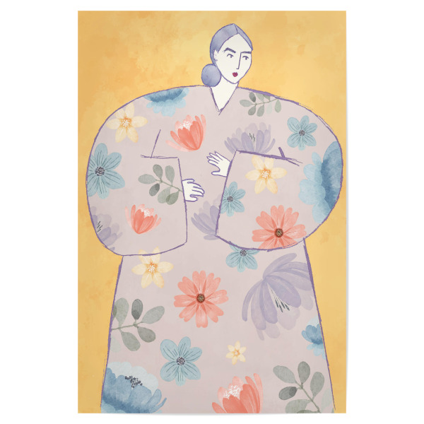 Poster "Thinking Sofia - handmade" artboxONE - Für Mama - Modern,Art,Einrichtung,Abstrakt,Kunst,Handmade,Malerei,Aquarell,Frau