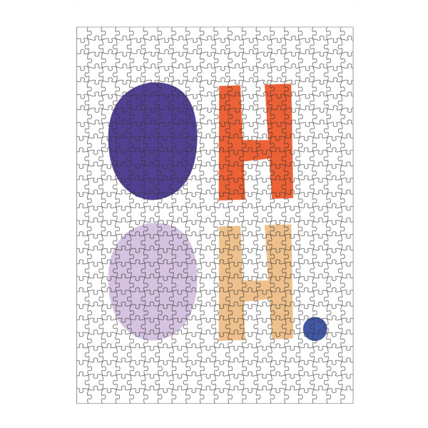 artboxONE Puzzle "OH OH" artboxONE - Typografie,Buchstaben - Typografie,Oh oh,Farbenfroh,Bold,Modern,Bunt - Bild typografie