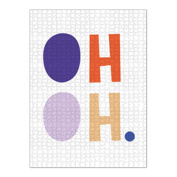 Puzzle Ravensburger "OH OH" artboxONE - Typografie,Buchstaben - Typografie,Oh oh,Farbenfroh,Bold,Modern,Bunt - Bild typografie