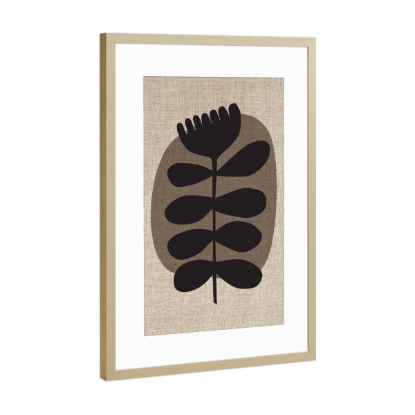 Poster mit Rahmen Gold "Linen collection - FLOWER MISHA" artboxONE - Abstrakt,Geometrie