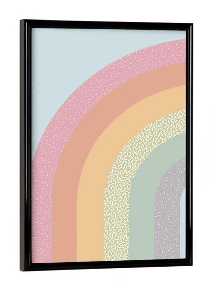 Poster mit schwarzem Rahmen "Süßer Regenbogen" artboxONE - Natur,Abstrakt - Regenbogen,Magie,Süß,Bunt,Kinder,Liebe,Schön,Lustig