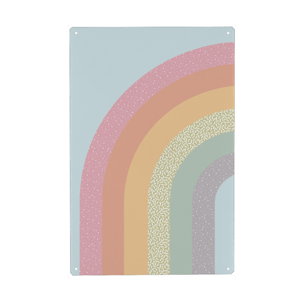 Metall Poster "Süßer Regenbogen" artboxONE - Natur,Abstrakt - Regenbogen,Magie,Süß,Bunt,Kinder,Liebe,Schön,Lustig - Blechschild
