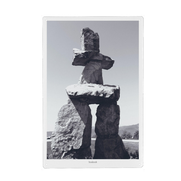 Metall Poster "Inuksuk @ Vancouver" artboxONE - Reise,Schwarzweiß,Reise / Länder