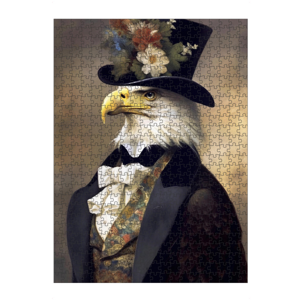 artboxONE Puzzle "Herr Weißkopfseeadler mit Blumen" artboxONE - Tiere