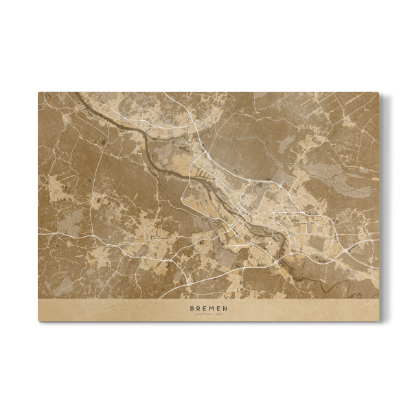 Galerie-Print "Sepiakarte von Bremen Deutschland" 30x20 cm artboxONE
