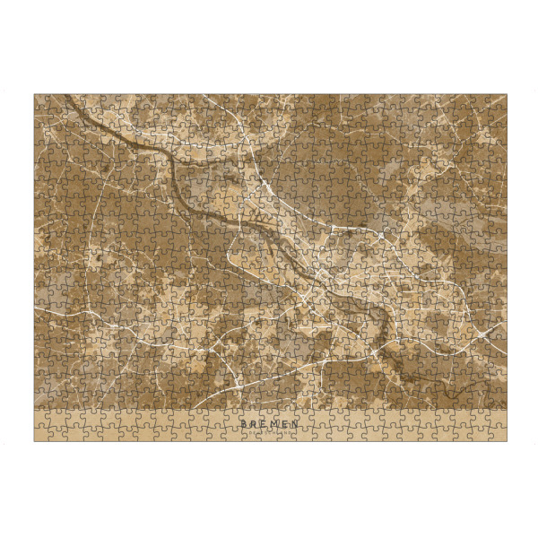 Puzzle Ravensburger "Sepiakarte von Bremen Deutschland" artboxONE - Kartografie - Bremen,Deutschland,Sepia,Karte,Braun - Bild bremen