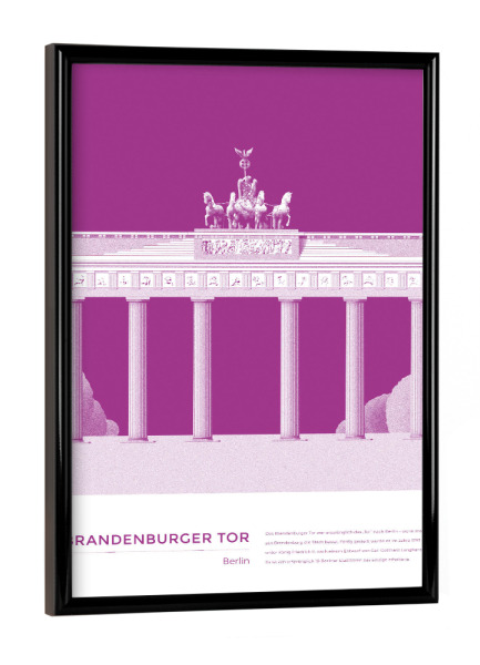 Poster mit schwarzem Rahmen "Kunter - Brandenburger Tor" artboxONE - Städte,Städte / Berlin,Architektur