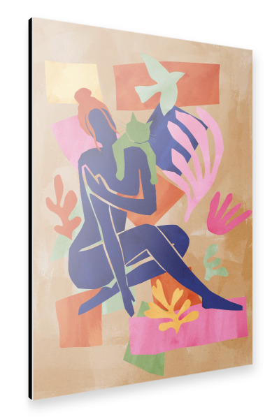 Alu-Dibond "Blaue abstrakte Dame" 30x20 cm artboxONE