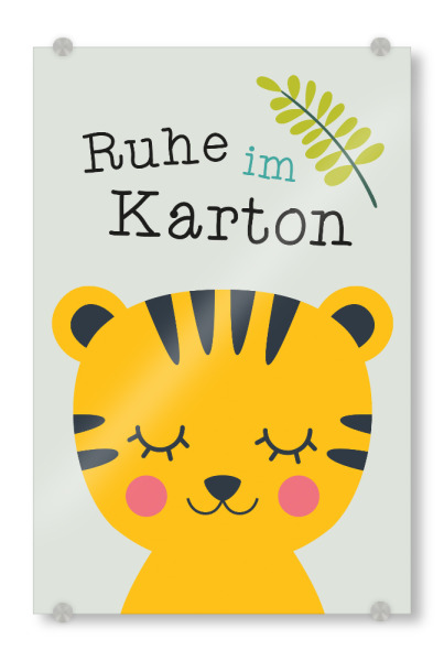 Acrylglasbild "KIDS art - Ruhe im Karton" artboxONE - Für Kinder,Tiere