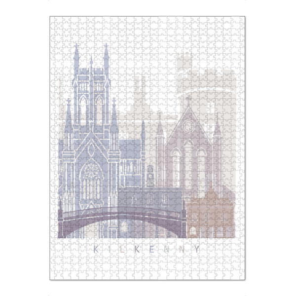 Puzzle Ravensburger "KILKENNY SKYLINE PASTELL" artboxONE - Städte,Architektur