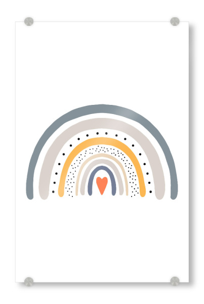 Acrylglasbild "Regenbogen in Pastellblau" artboxONE - Natur,Für Kinder,Geometrie