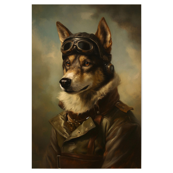 Poster 30x20 cm "Pilot Wolf" artboxONE - Tiere